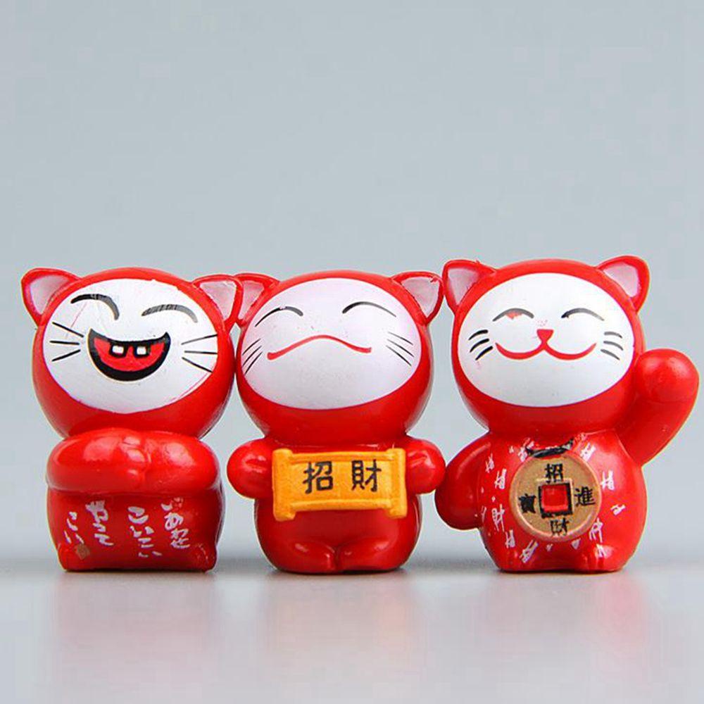 Set 6 Tượng Mèo Hoạt Hình Mini Trang Trí Sân Vườn