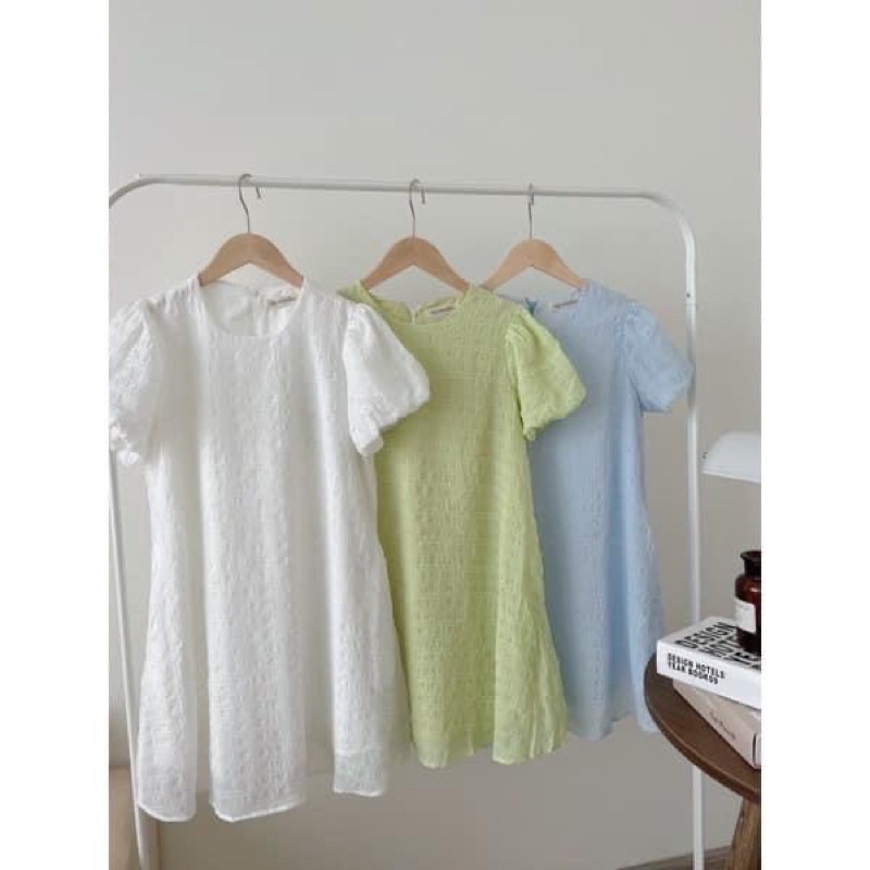 Váy xốp tay bồng dáng A basic có 3 màu