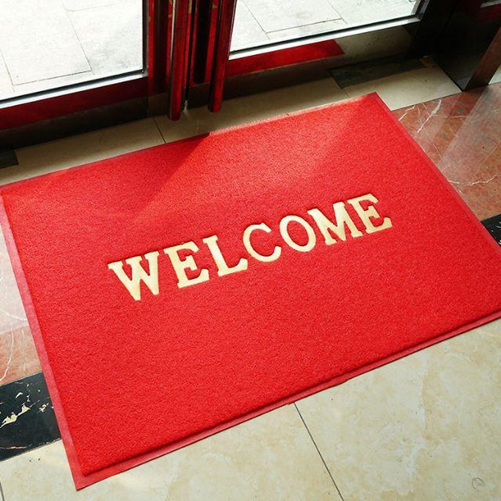 Thảm Nhựa Welcome Chữ Đỏ