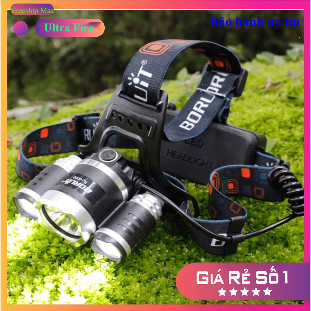 Đèn đội đầu siêu sáng * Đèn pin đội đầu 3 bóng led t6 siêu sáng * kèm 2 pin và sạc, chống nước - Bảo hành uy tín | BigBuy360 - bigbuy360.vn