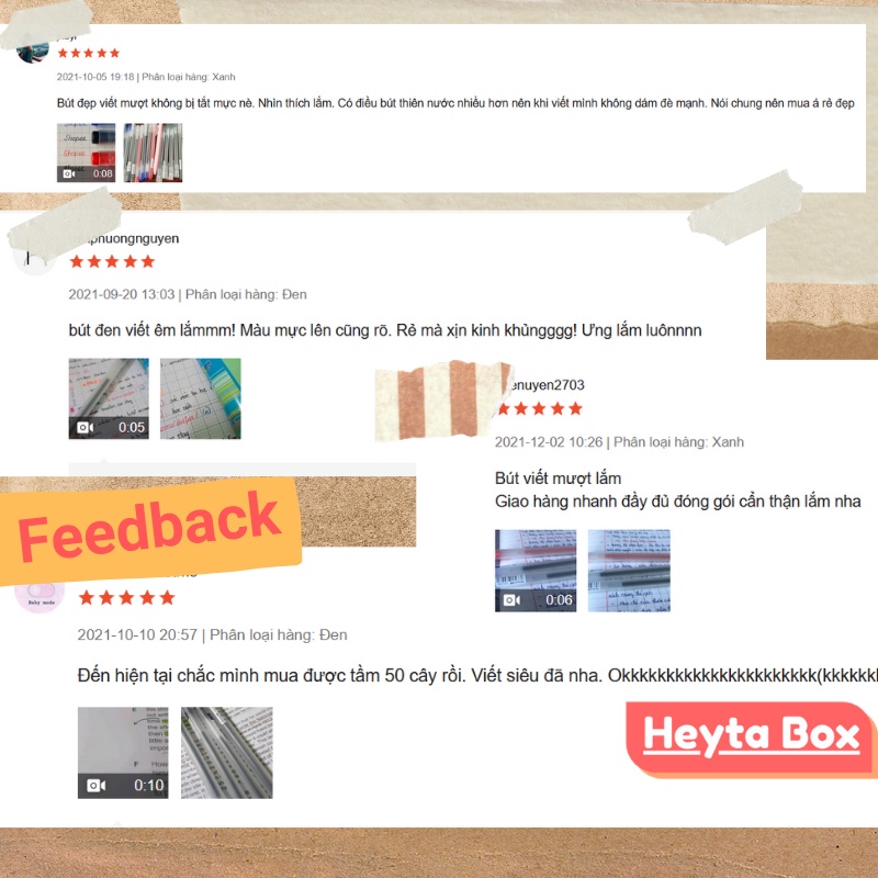 Bút gel mực đen khô nhanh resum 0,5mm, văn phòng phẩm, Heytabox B1