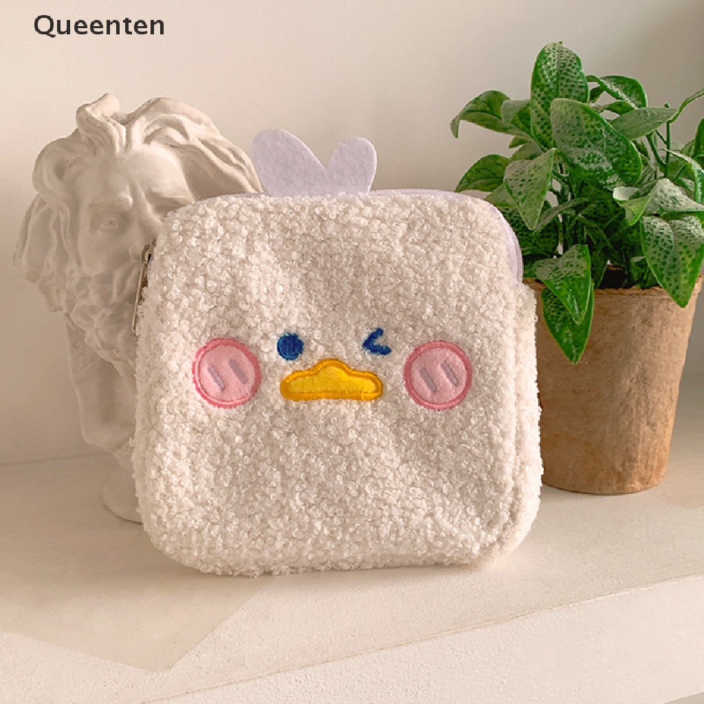 Queenten Túi Đựng Mỹ Phẩm Son Môi Chìa Khóa Tai Nghe Bằng Vải Bông Nhỏ Gọn Dễ Thương