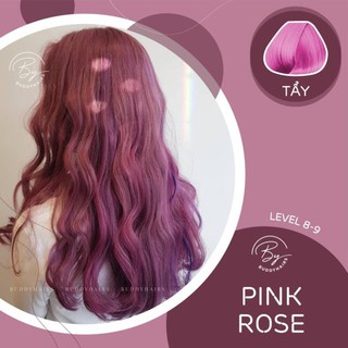 Thuốc nhuộm tóc Pink Rose Hồng tím pastel được tặng kèm 2 tẩy tóc và Ủ tóc bio của buddyhairs