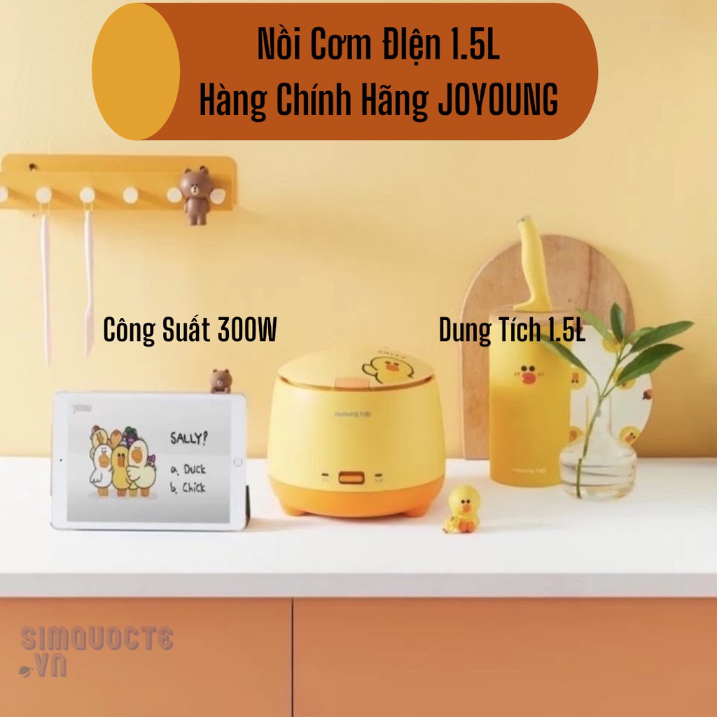 Nồi Cơm Điện 1.5L Mini Đa Năng, Nồi Lẩu Đa Năng Line Friends F15FZ-F181 Chất Liệu Chống Dính Chính Hãng Joyoung