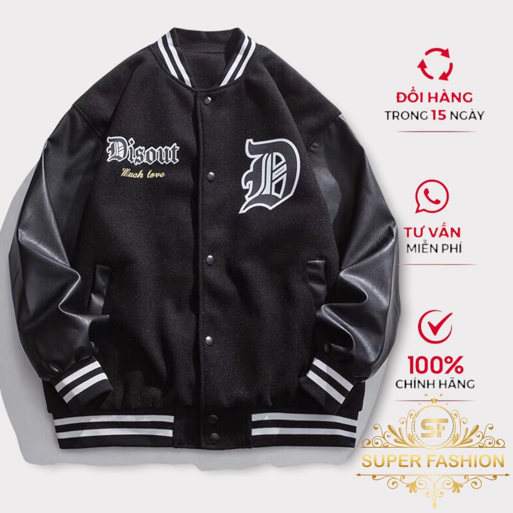 Áo Khoác Nam Kiểu Bomber Form Rộng 2 Lớp Vải Dạ Dày Tay Phối Da Cao Cấp Hot Teen SUPER FASHION