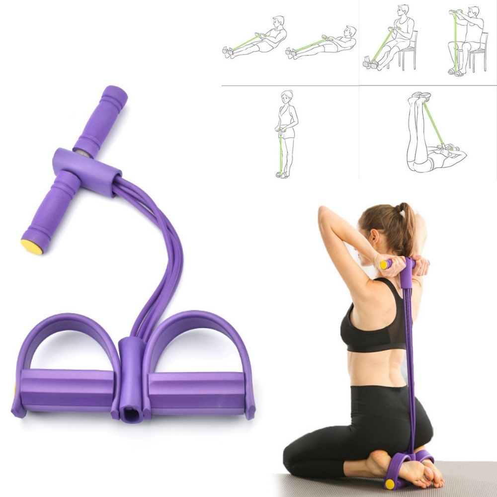 1 Dây Đai Kháng Lực 4 Ống Tập Yoga Pilates