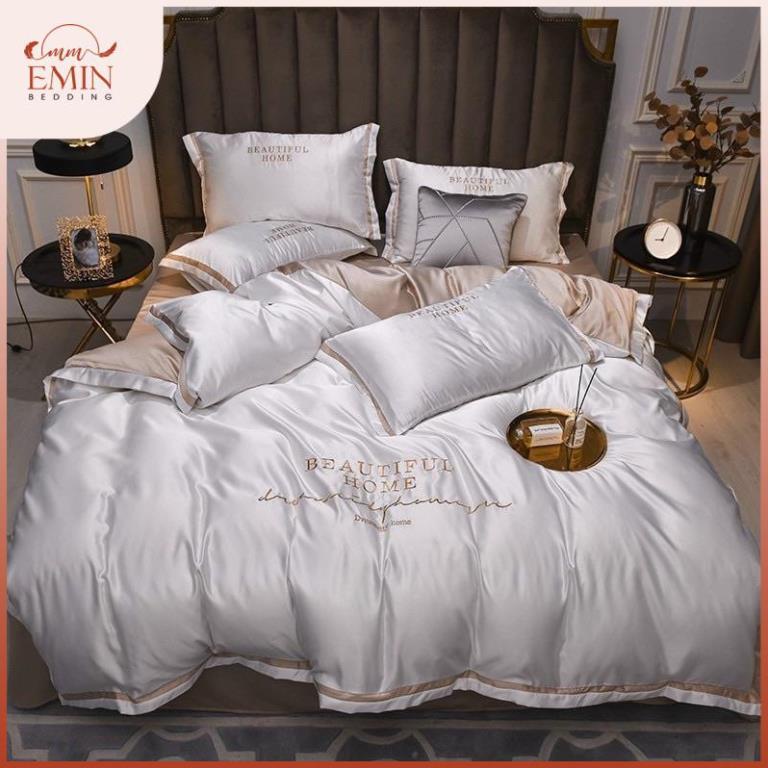 Bộ chăn ga gối phi lụa cao  DREAMS hàng nhập khẩu cao cấp EMIN Bedding
