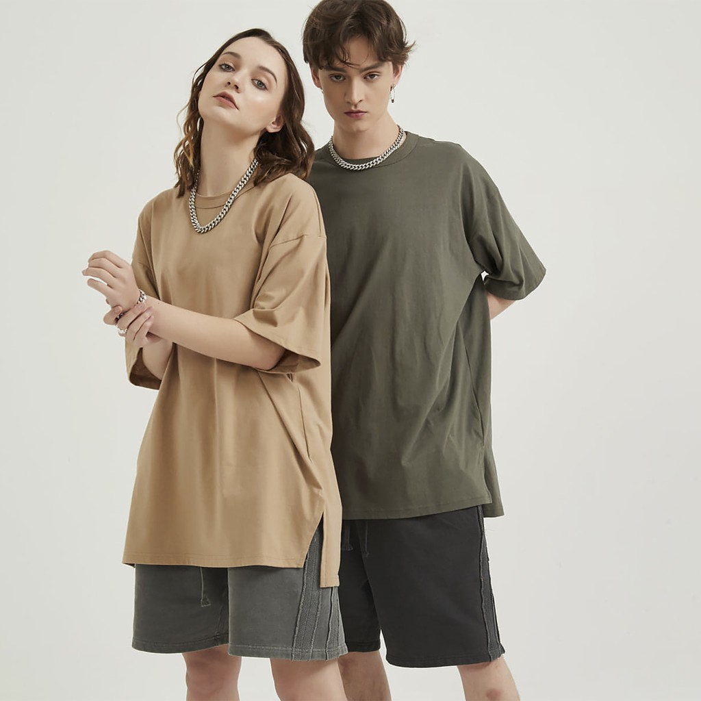 Áo thun nam nữ DECAO form Oversize Basic Xẻ tà