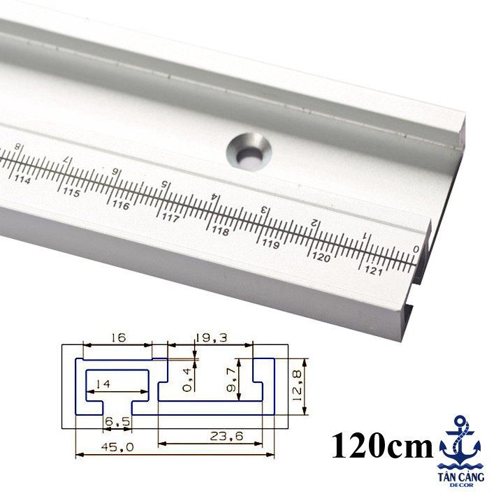 Thanh ray trượt bàn cưa in thước đo KT 60 cm / 80 cm / 122 cm