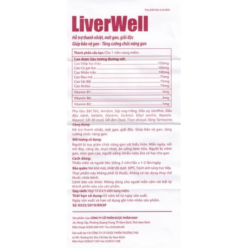 Viên Uống Giải Độc Gan Liverwell