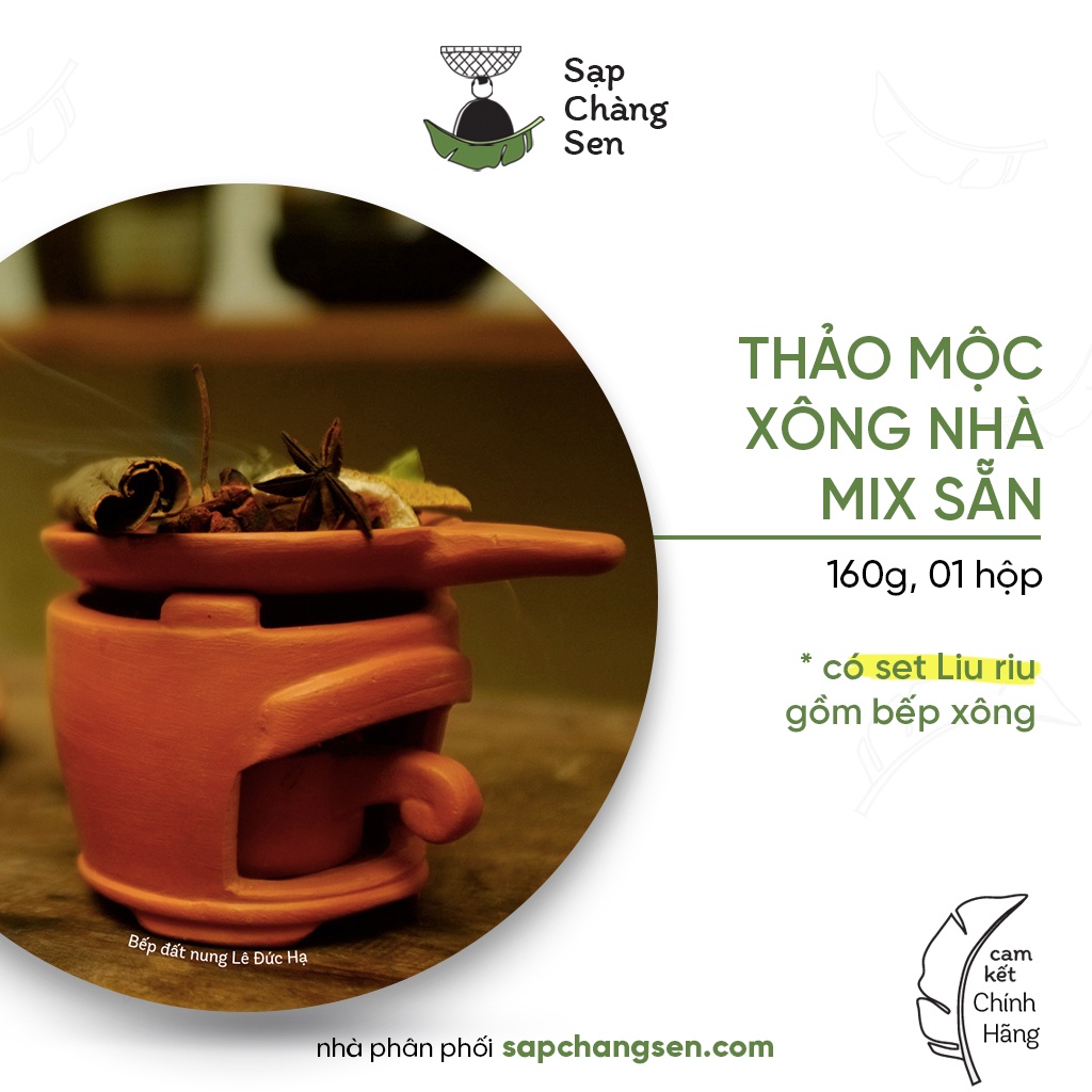 Thảo mộc xông nhà mix sẵn (Sạp Chàng Sen) - 160g | Có Set Liu riu