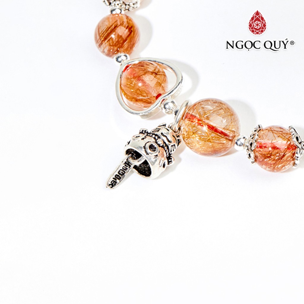 Vòng tay TA tóc đỏ charm heo may mắn - Ngọc Quý