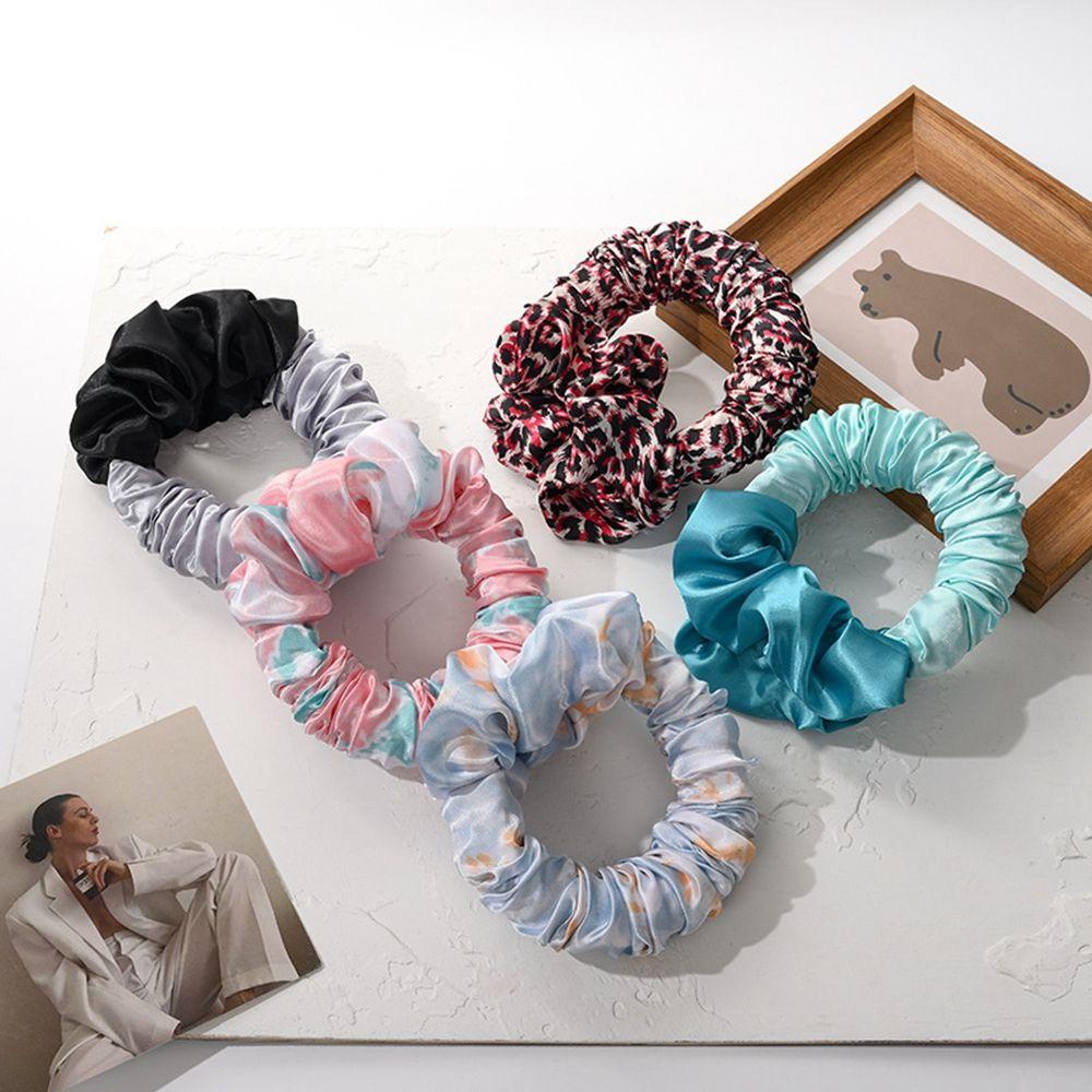 IVORY Dây Buộc Tóc Co Giãn Họa Tiết Hoa Phong Cách Hàn Quốc Đơn Giản Cho Nữ