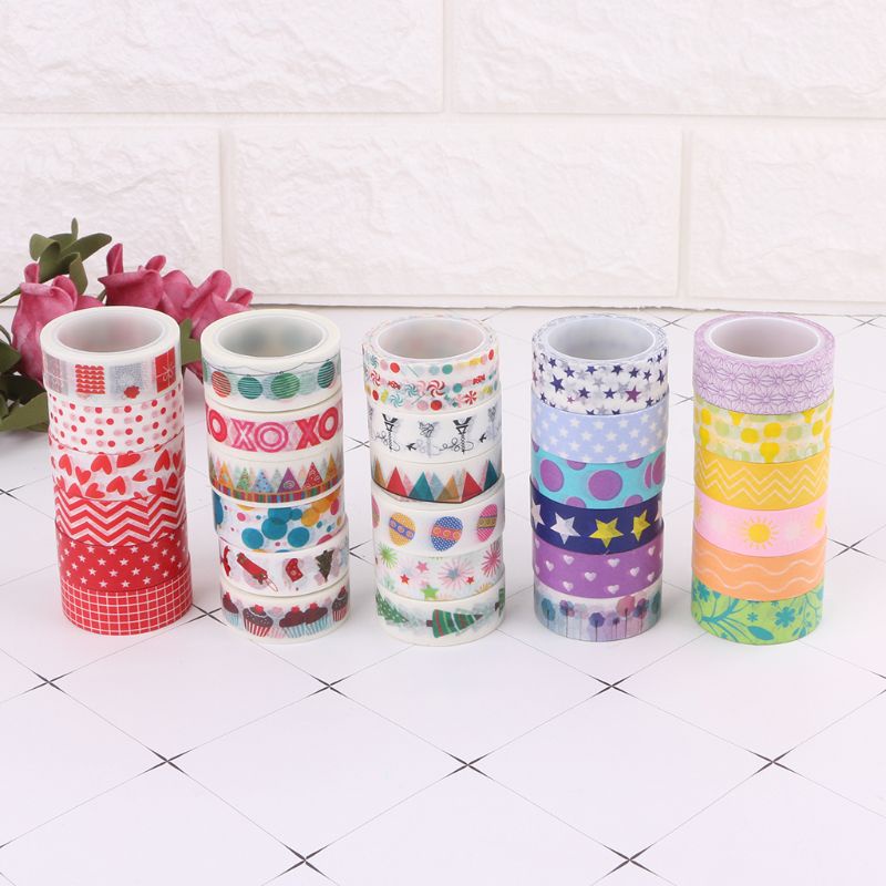 Cuộn băng keo giấy washi họa tiết giáng sinh trang trí sổ tay diy