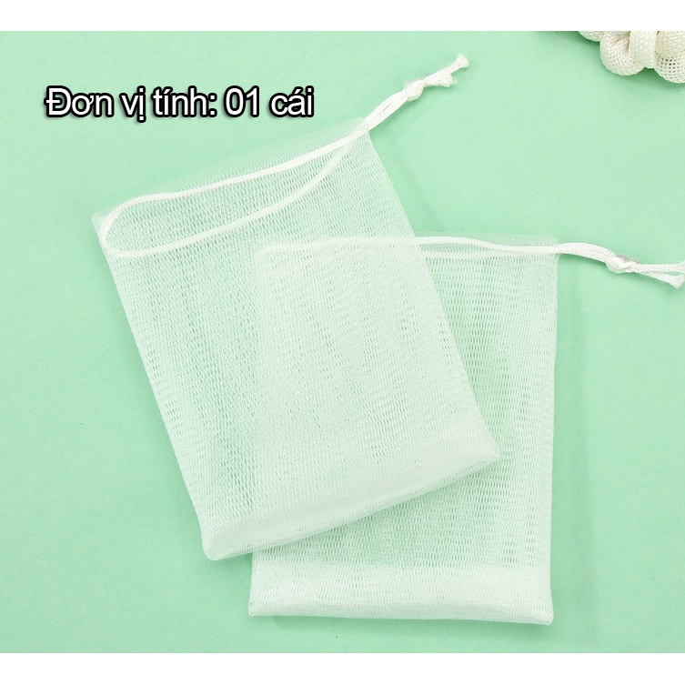 Túi Lưới Đựng Xà Phòng Tạo Bọt Tiện Lợi, Túi Tạo Bọt Có Dây Rút Kích Thước 15x9