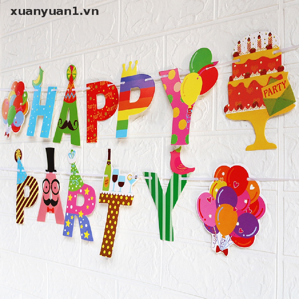 Dây Cờ Treo Trang Trí Sinh Nhật In Chữ Happy Birthday