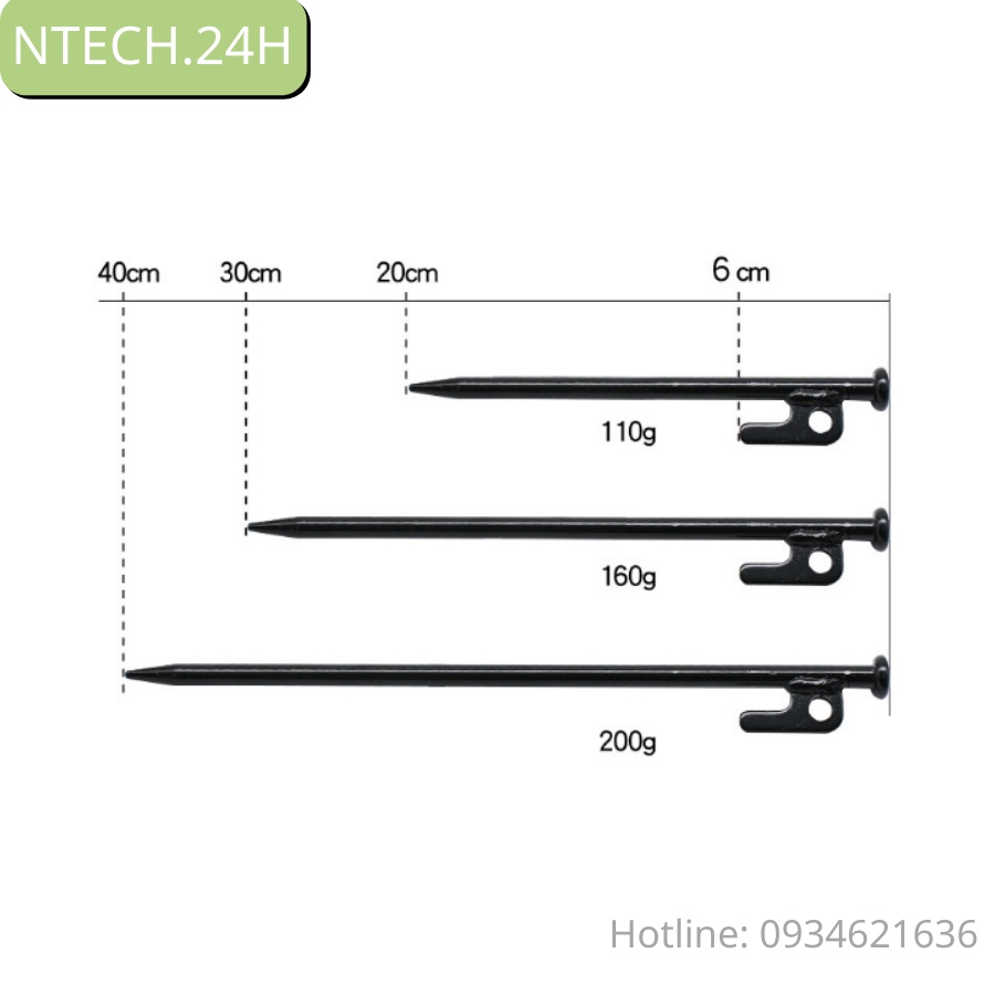 Đinh dùng cho cắm trại loại 20-30-40cm