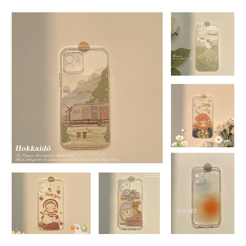 IPhone XS Max Original Oil Painting Case 11promax All Inclusive Case Transparent  iPhone12 iPhone Case 11 Promax IPhone 11 / 7 Plus / 12 Mini / 7 / 8 / X / Xsmax / XR / 8plus / IPhone X for IPhone 12