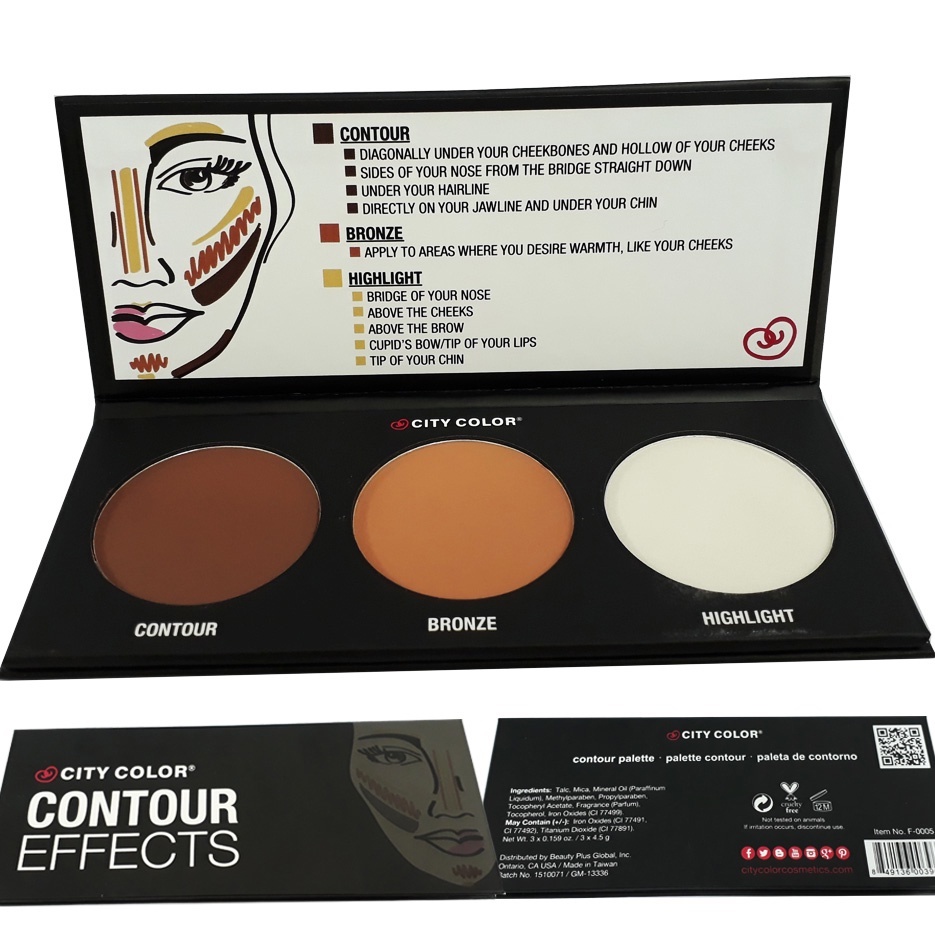 Tạo Khối City Color 3 ô Contour Effects 100g Chính Hãng US Chuyên dùng makeup