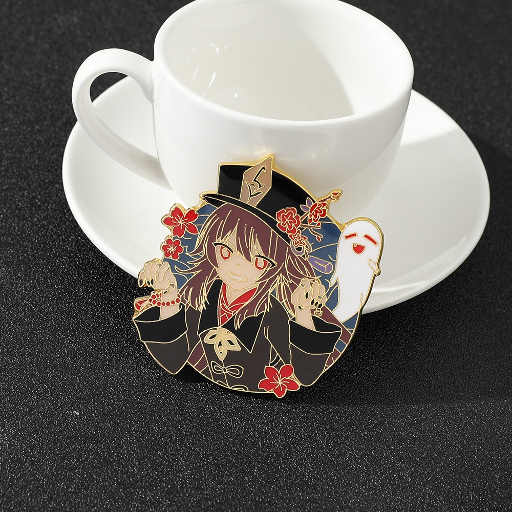 Huy Hiệu Cài Áo Bằng Kim Loại Tráng Men Hình Game Genshin Impact