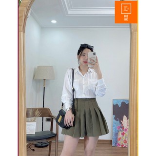 Áo sơ mi lụa túi ốp ngực, áo sơ mi công sở (DR9)