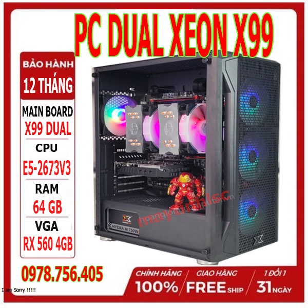 THÙNG PC X99 Dual Xeon CHUYÊN GAME-ĐỒ HỌA-GIẢ LẬP-RENDER