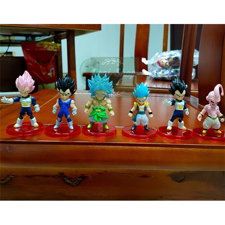 Bộ 21 Mô Hình Dragon Ball Chibi Nhân Vật Goku Gogeta Vegeta Broly Cell Frieza Buu Ver.2 7cm Anime - 7 Viên Ngọc Rồng