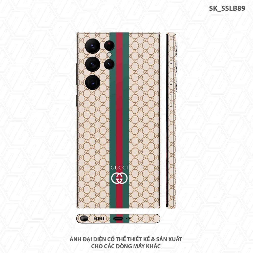 Miếng Dán Skin Hình Gucci Cho Samsung S23 Ultra/Fold 3|SK_SSLB89| Chất Liệu Nhập Khẩu Chính Hãng, Chống Nước, Dễ Dán