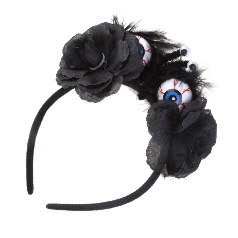 Băng Đô Cài Tóc Hóa Trang Halloween Hình Đôi Mắt Và Hoa Hồng