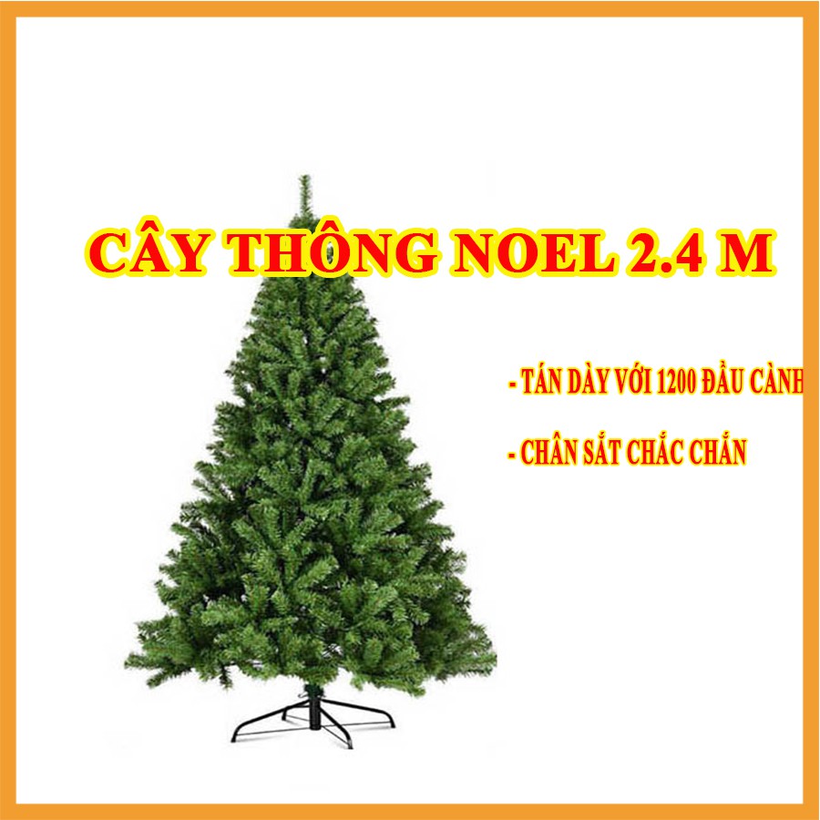 Cây thông Noel 2m4 / 2m1 tán siêu dày loại 1300/1000 đầu cành+ Phụ kiện trang trí cây thông Giáng Sinh- H240
