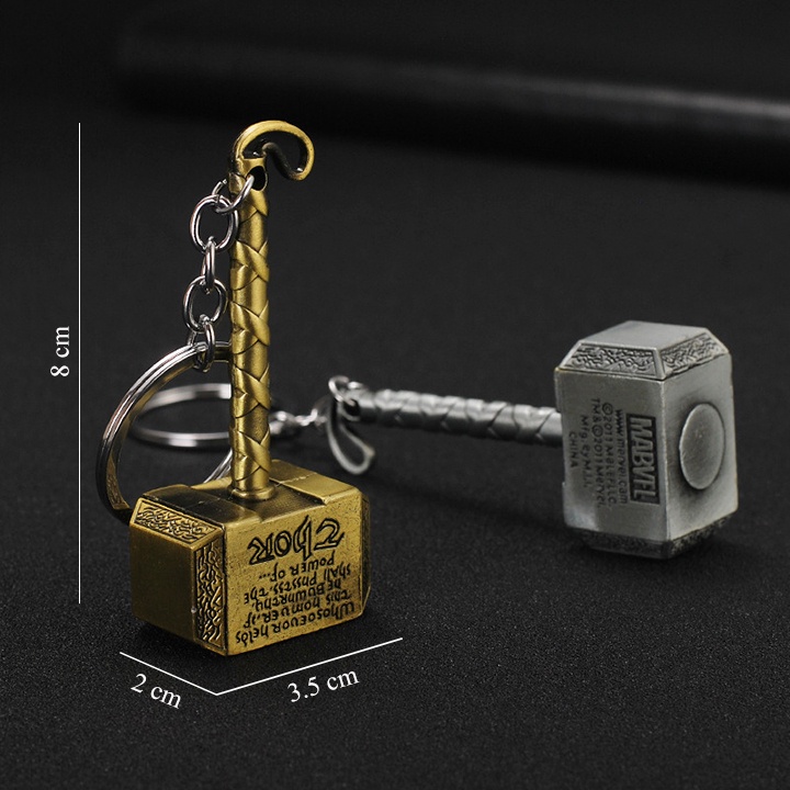 Móc Khóa Búa Thor. Móc Treo Chìa Khóa Avengers Loại 8cm. Chất Liệu Hợp Kim Nhôm Cao Cấp