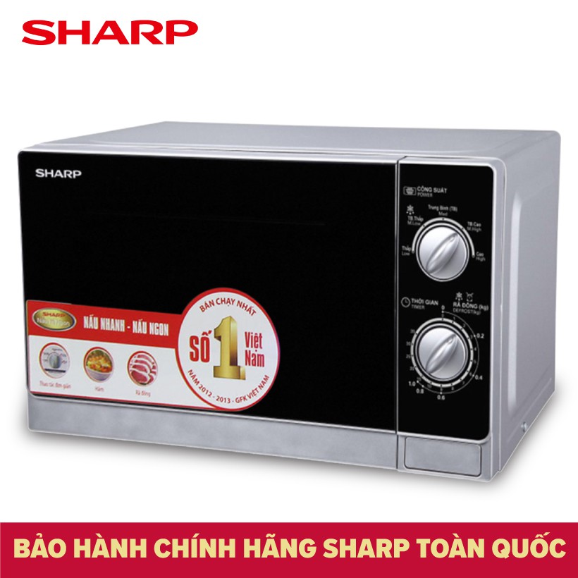 [Mã ELHADEV giảm 4% đơn 300K] Lò vi sóng Sharp R-203VN-M 20 Lít