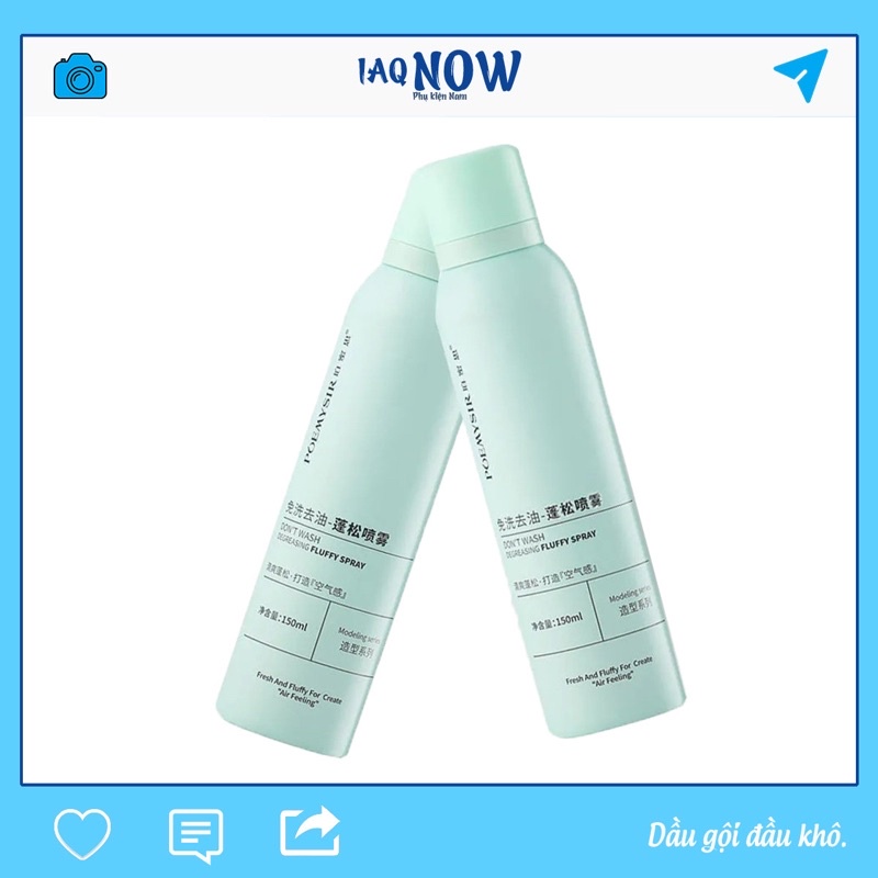 Dầu gội khô dạng xịt Spes, dầu gội đầu khô nữ không bết dính phồng tóc nội địa trung quốc