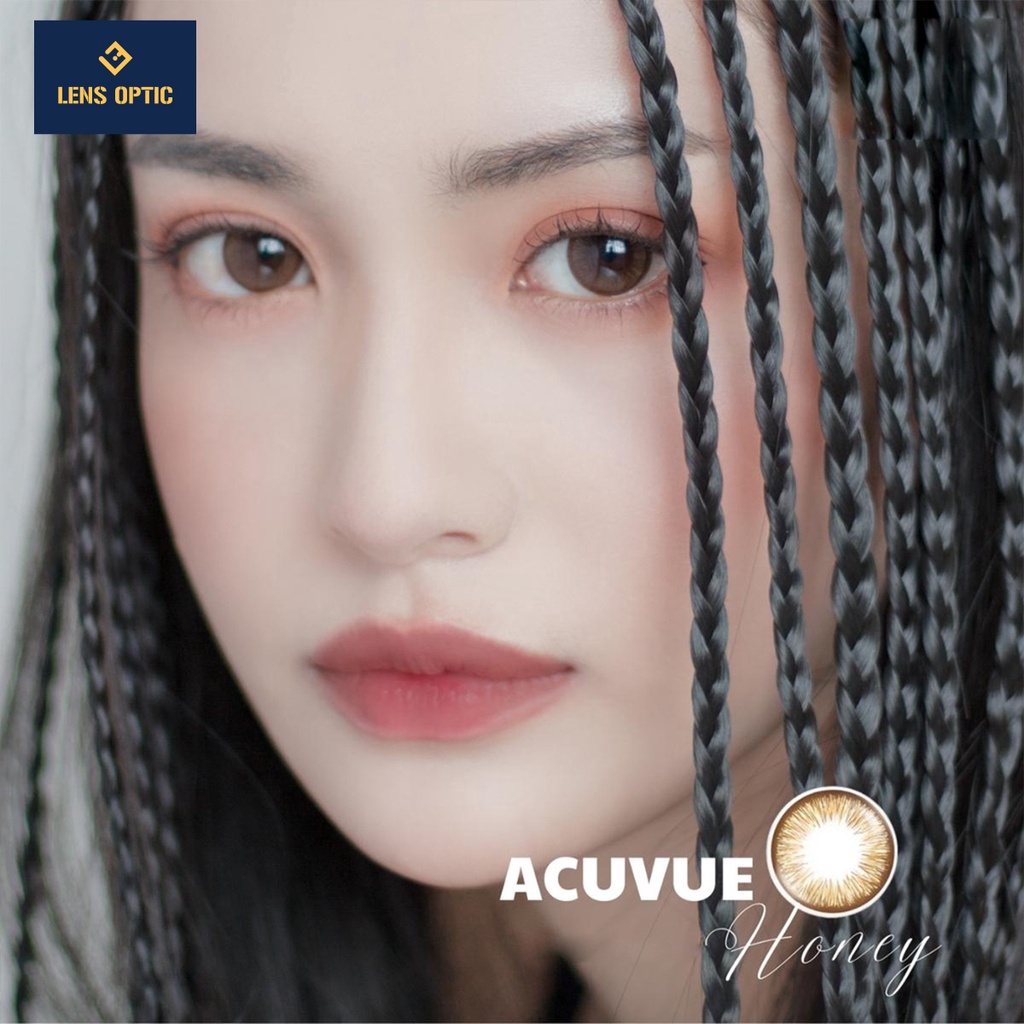 Kính áp tròng 1 ngày ACUVUE Define Fresh Honey màu nâu tây có độ cho mắt cận - Lens Optic