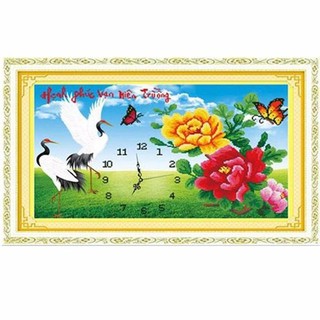 Tranh thêu đồng hồ Hạnh phúc vạn niên trường 222819
