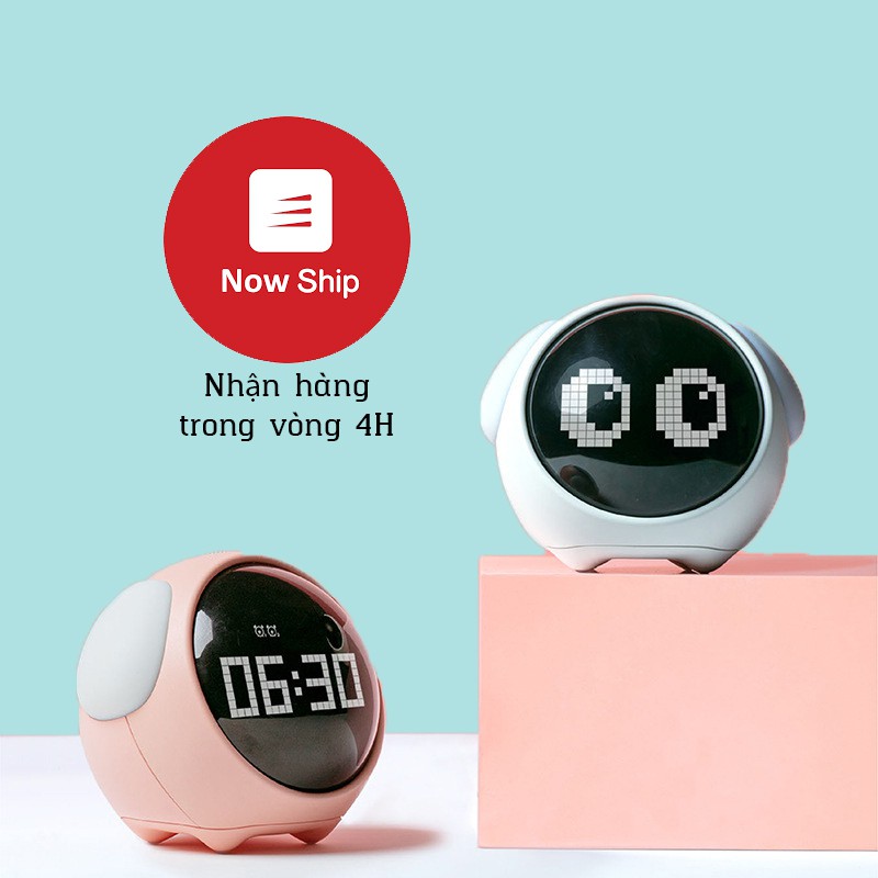 Đồng hồ báo thức kiêm đèn ngủ cảm biến âm thanh Emoji Alarm clock đồng hồ biểu tượng cảm xúc dễ thương