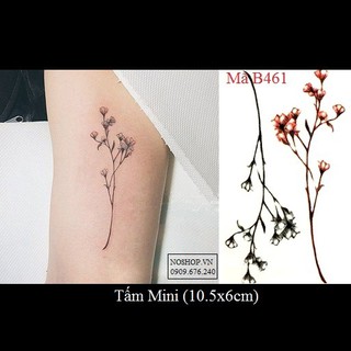 Xăm dán Tattoo hoa lá B461