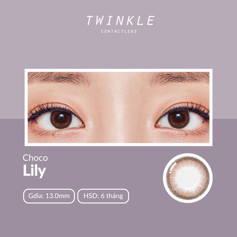 (1 đôi duy nhất 2,75-7) (Không gồm khay) Kính áp tròng Lily Choco Lens Twinkle