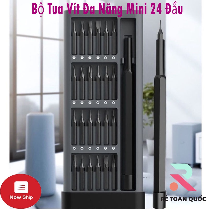 Bộ tua vít đa năng mini 24 đầu bằng thép dụng cụ sửa chữa điện thoại đồng hồ