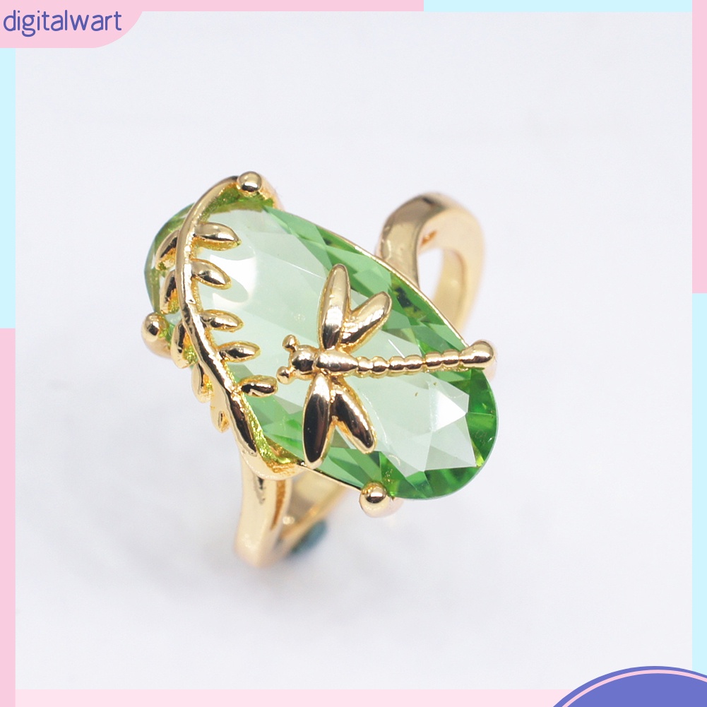 Nhẫn hợp kim hình chuồn chuồn đính đá quý nhân tạo hợp thời trang cho nữ