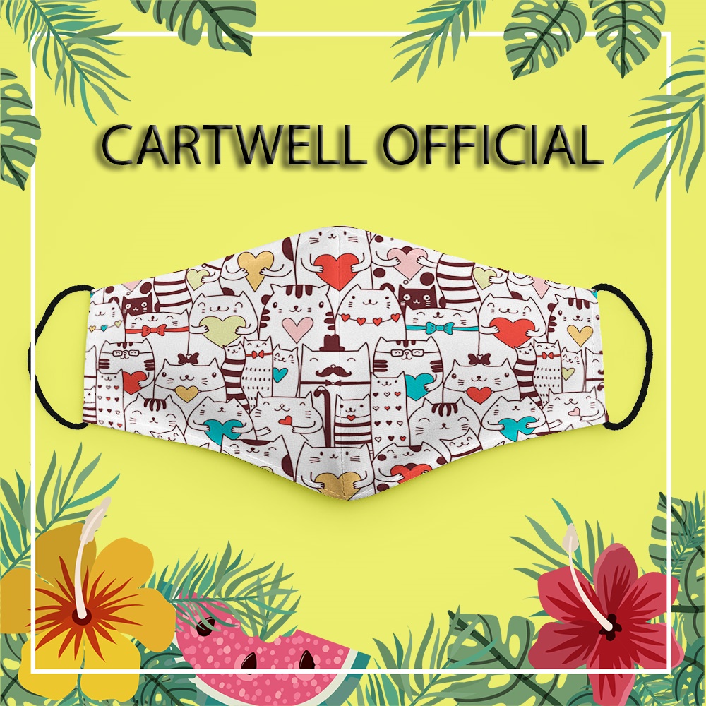 Khẩu trang dễ thương vui nhộn trẻ em thú cưng đáng yêu cute Hình Đẹp CARTWELL phòng dịch bệnh phòng ô nhiễm vải cotton 1