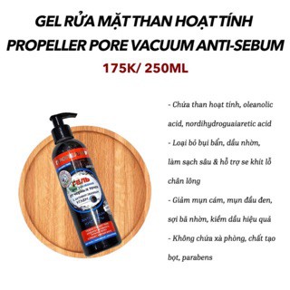 Sữa rửa mặt than hoạt tính Propeller PoreVacuum gel cải thiện mụn đầu đen