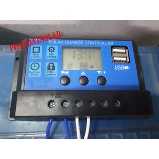 điều khiển sạc pin mặt trời pwm 30A lcd loại 3 nút chỉnh , sạc được pin lithium và acquy chì
