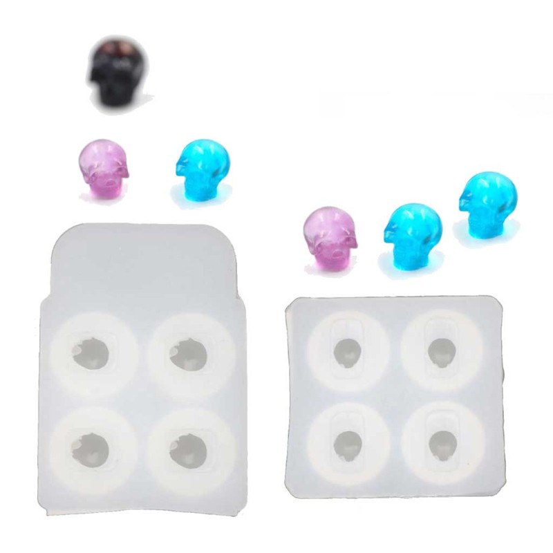 Bộ 2 khuôn silicon tạo hình đầu lâu làm hạt chuỗi trang sức độc đáo