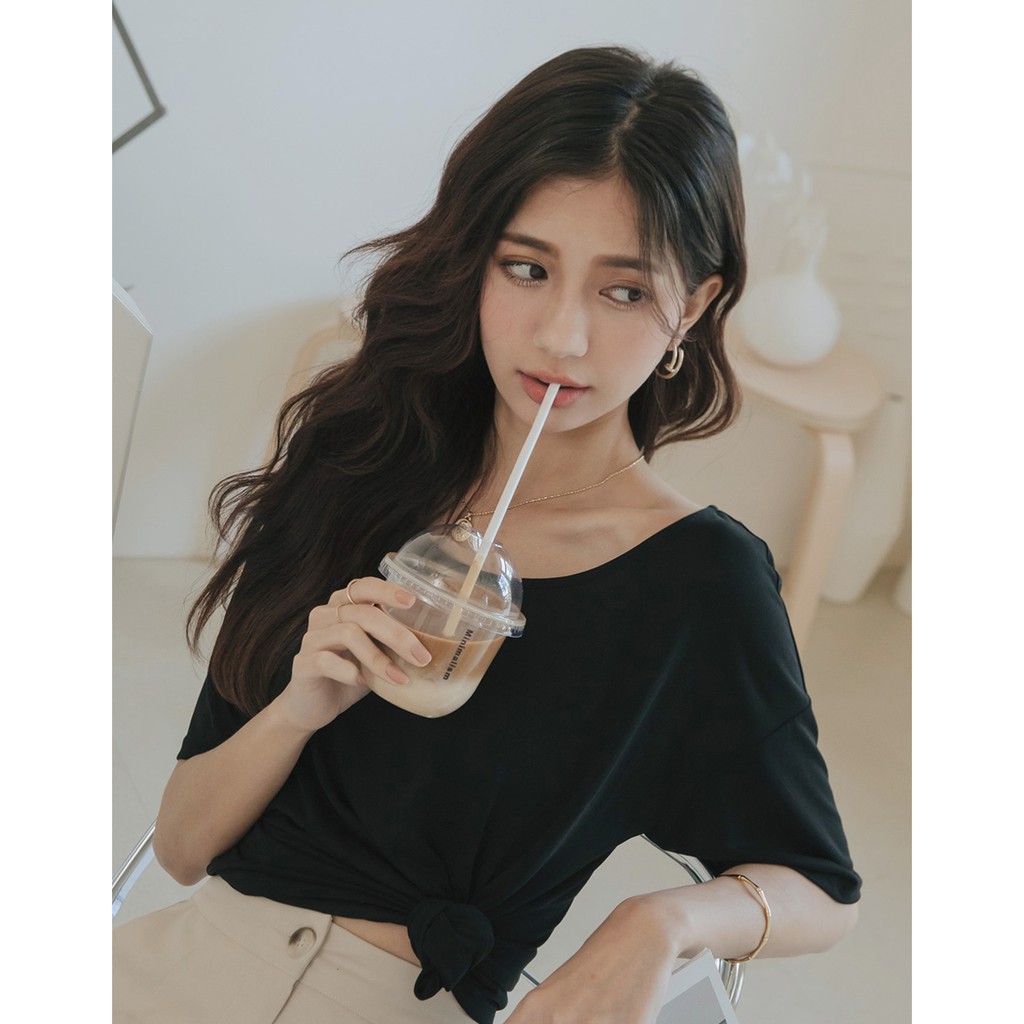 Áo thun lạnh cổ tròn basic nữ Air Space 2121821015