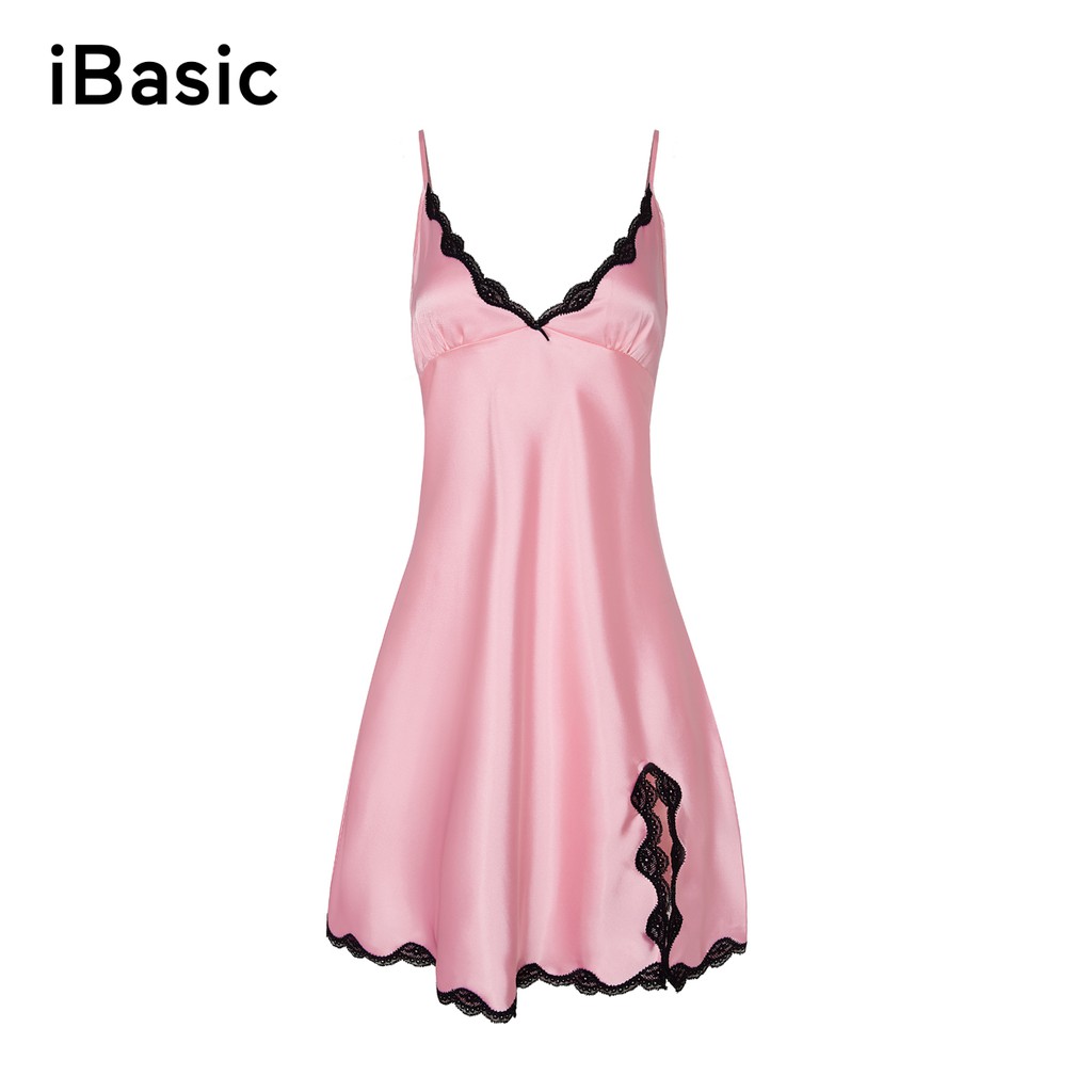 [Mã WABRMH55 giảm 12% đơn 250K] Đầm ngủ satin xẻ đùi iBasic SW010