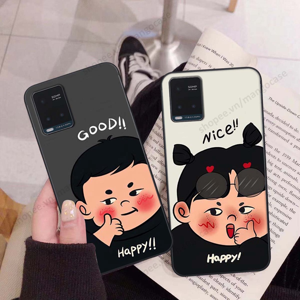 Ốp lưng Vivo Y30 / Y50 in hình happy nice, bé gấu đáng yêu