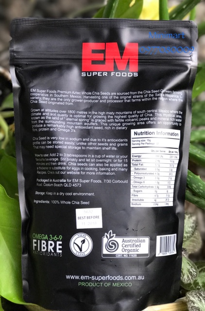 HẠT CHIA ÚC BLACK BAG CHIA – gói 500g | BigBuy360 - bigbuy360.vn