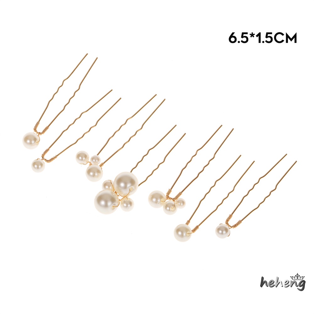 Set 7 Trâm Cài Tóc Chữ U Đính Ngọc Trai Thời Trang Cho Nữ