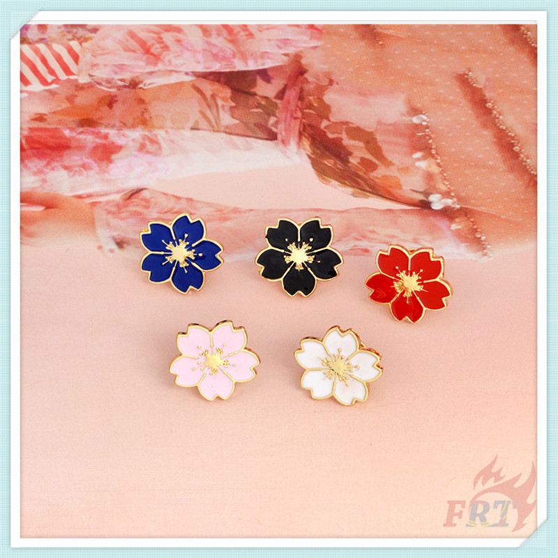 Ghim cài hình hoa anh đào tráng men dòng 01 trang trí balo 5 màu tùy chọn